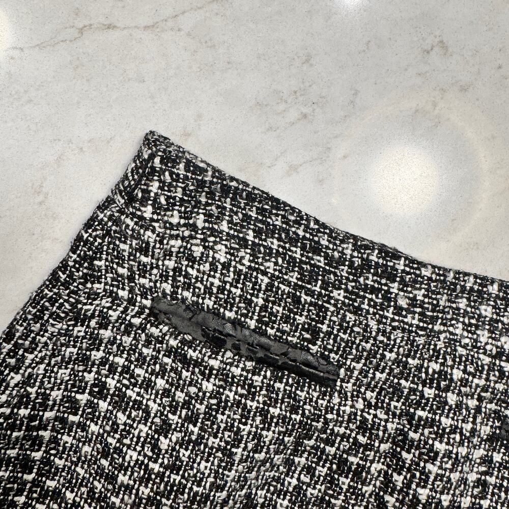 Worthington Black & White Tweed Pencil Skirt Women's 2 Back Slit Preppy Office - Picture 6 of 15